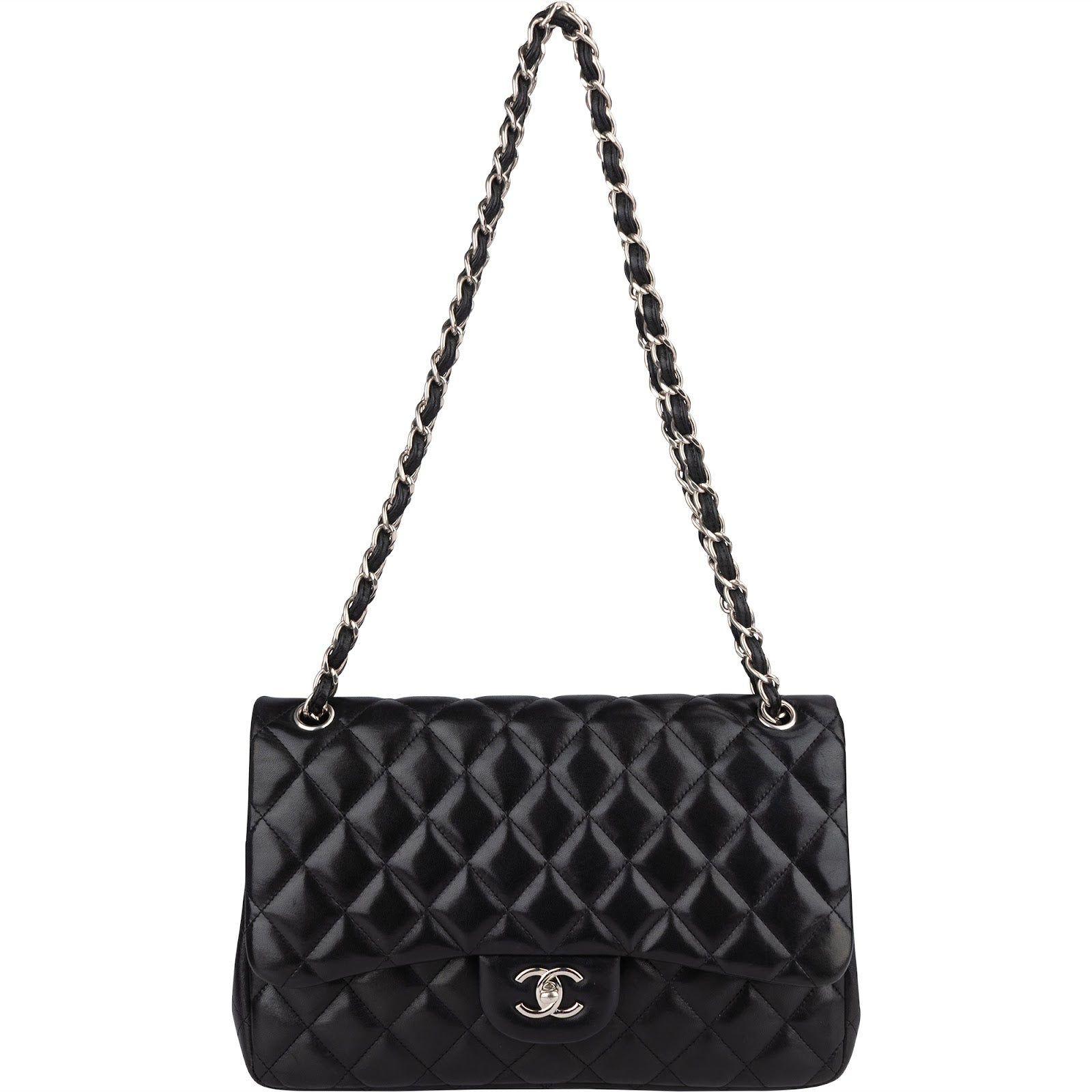 Chanel Quilted Lambskin Jumbo Double Flap Crossbody Bag xx datacode - vintageandkickz