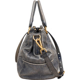 Miu Miu Vitello Blue Lux Satchel Handbag