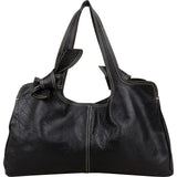 Miu Miu Black Grained Leather Knot Shoulder Bag