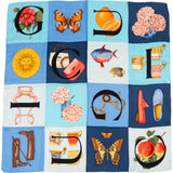 Gucci Alphabet Print Silk 90 Scarf Tuch