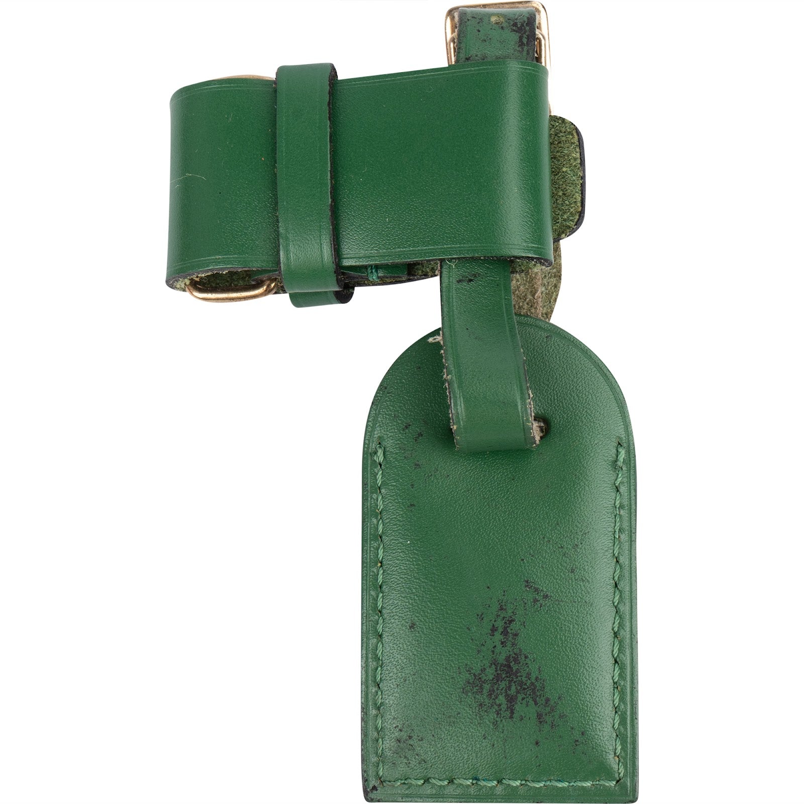 [🔄️B21 / F43] Louis Vuitton Green Epi Leather Luggage Tag - vintageandkickz