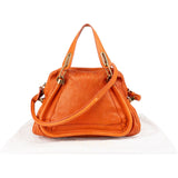 Chloé Orange Leather Paraty Handbag