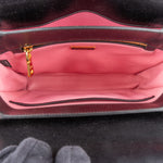 Prada Calfskin Leather Double Turnlock Handbag - vintageandkickz