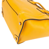 Céline Yellow Drummed Calfskin Luggage Tote Handbag
