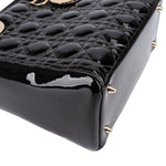 Christian Dior Quilted Patent Leather Lady Dior Handbag - vintageandkickz