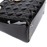 Christian Dior Quilted Patent Leather Lady Dior Handbag - vintageandkickz