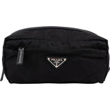 Prada Tessuto Nylon Saffiano Leather Cosmetic Pouch