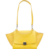 Celine Yellow Grained Leather Trapeze Handbag