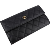 Chanel Quilted Caviar Leather Classic CC Flap Wallet