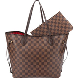 [🔄️B08 / F36] Louis Vuitton Monogram Damier Ebene Canvas Neverfull MM Shoulder Bag - vintageandkickz
