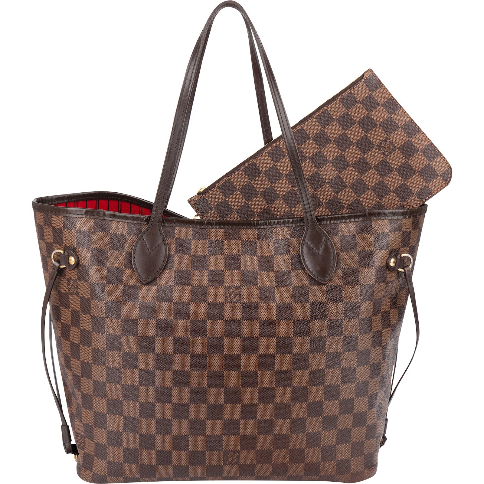 [🔄️B08 / F36] Louis Vuitton Monogram Damier Ebene Canvas Neverfull MM Shoulder Bag - vintageandkickz
