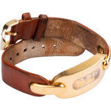Fendi Gold Tone Brown Leather 3400L Woman Watch