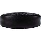 Gucci Matelassé Leather GG Marmont Half-Moon Mini Crossbody Shoulder Bag
