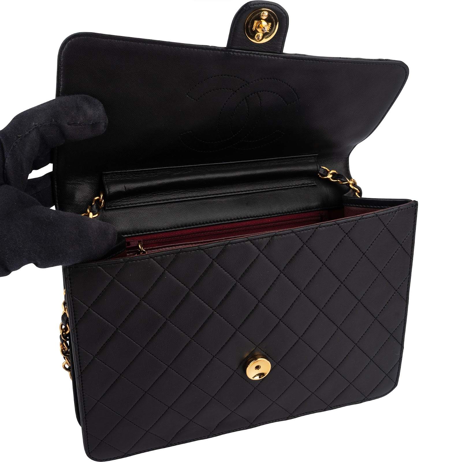Chanel Quilted Lambskin 24K Gold Single Flap Shoulder Bag - vintageandkickz
