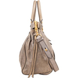 Miu Miu Vitello Lux Gathered Satchel Handbag