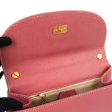 Gucci Pink Grained Leather Bamboo Top Handle Handbag
