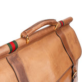 Gucci Leather Vintage Web Stripe Briefcase 55 Travel Bag