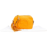 Gucci Grained Leather Soho GG Disco Camera Crossbody Bag