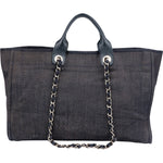 Chanel Denim Deauville Tote Shoulder Bag - vintageandkickz