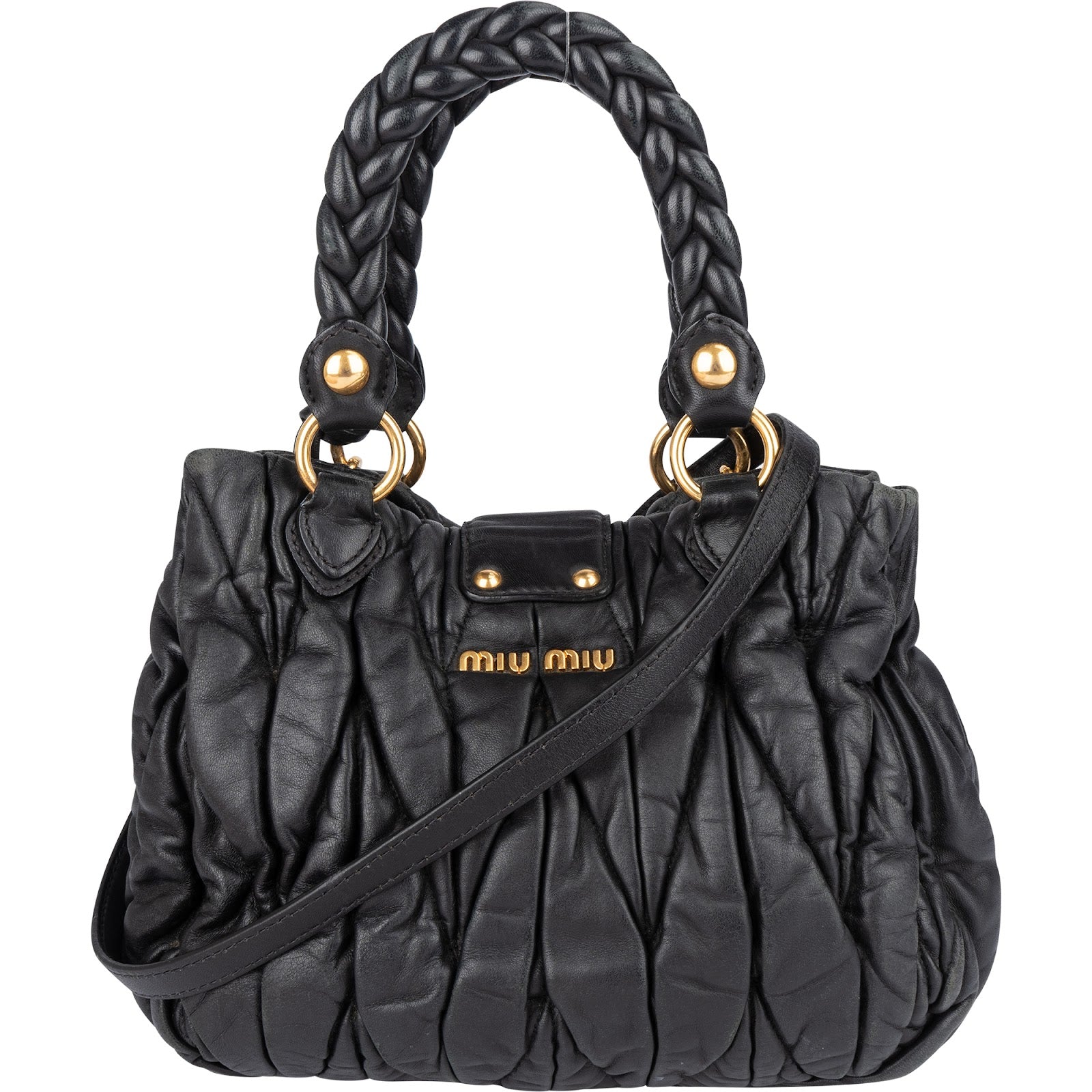 Miu Miu Quilted Leather Handbag - vintageandkickz