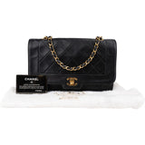 Chanel Quilted Lambskin 24K Gold Single Flap Crossbody Bag