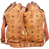 MCM Monogram Visetos Drawstring Bucket Crossbody Bag