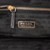 Prada Black Calf Leather Metal Grommet Bauletto Handbag