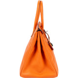 Hermès Orange H Epsom Leather Palladium Birkin 35 Handbag