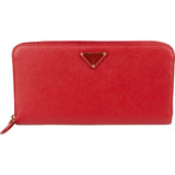 Prada Saffiano Leather Zip Around Wallet
