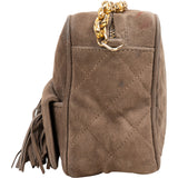Chanel Quilted Suede Tassel Camera Crossbody Bag