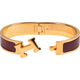 Hermès Rouge Baroque Gold Tone Clic H Bracelet
