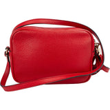 Gucci Red Grained leather GG Soho Disco Crossbody Bag