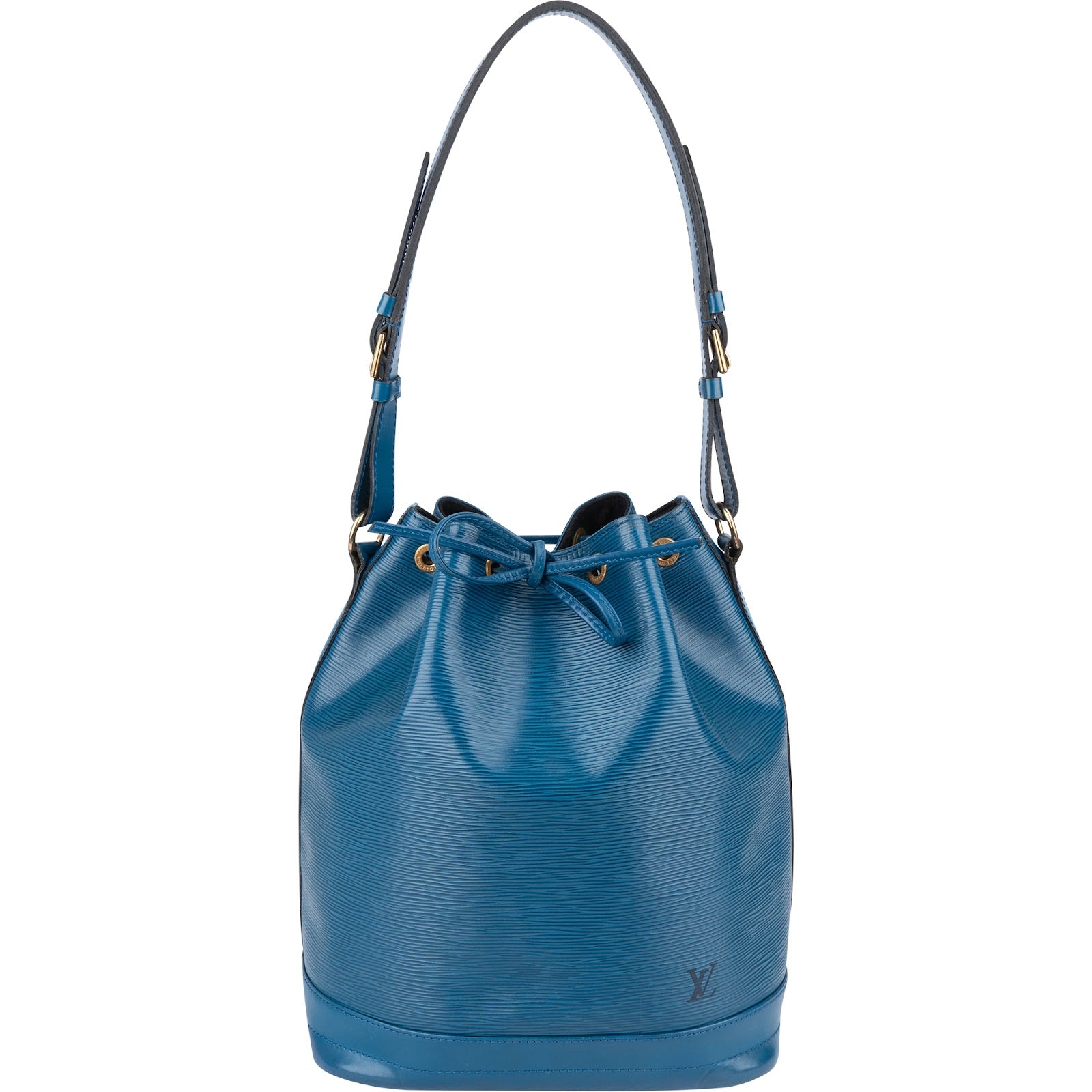 [🔄️B08 / F10] Louis Vuitton Blue Epi Leather Sac Noé Grande Shoulder Bag - vintageandkickz