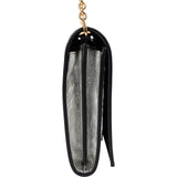 Saint Laurent Silver Metallic Leather Belle De Jour Wallet On Chain Crossbody Bag