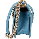 Chanel Distressed Denim Medium Boy Single Flap Crossbody Bag