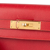 Hermès Rouge Epsom Leather Kelly Sellier 28 Handbag