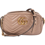 Gucci Chevron Leather GG Marmont Medium Crossbody Bag