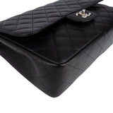 Chanel Quilted Caviar Leather Palladium Jumbo Singe Flap Crossbody Bag