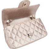 Chanel Metallic Quilted Perforated Leather Small Single Flap Crossbody Bag