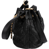 Chanel Pleated Calfskin Small Coco Pleats Drawstring Bucket Crossbody Bag