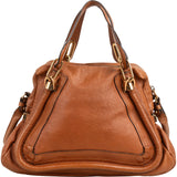 Chloé Brown Grained Leather Paraty Handbag