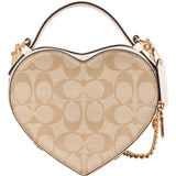 Coach Monogram Heart in Signature Canvas Crossbody Handbag
