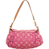 Louis Vuitton Pink Monogram Denim Pleaty Handbag