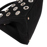 Prada Triangle Perforated Grommet Canapa Handbag
