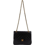 Chanel Quilted Lambskin 24K Gold Double Flap Shoulder Bag