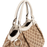 Gucci Monogram GG Canvas Sukey Hobo Handbag - vintageandkickz
