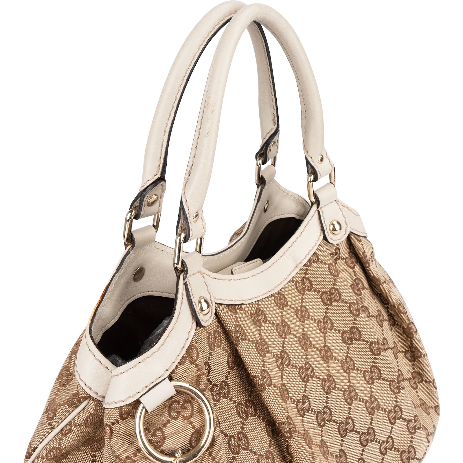 Gucci Monogram GG Canvas Sukey Hobo Handbag - vintageandkickz