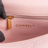 Chanel Quilted Lambskin Rectangular Heart Charms Single Flap Crossbody Bag
