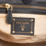 Prada Black Soft Calfskin Buckle Satchel Handbag