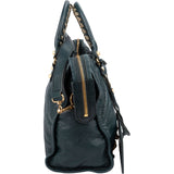 Balenciaga Petrol Leather City Handbag